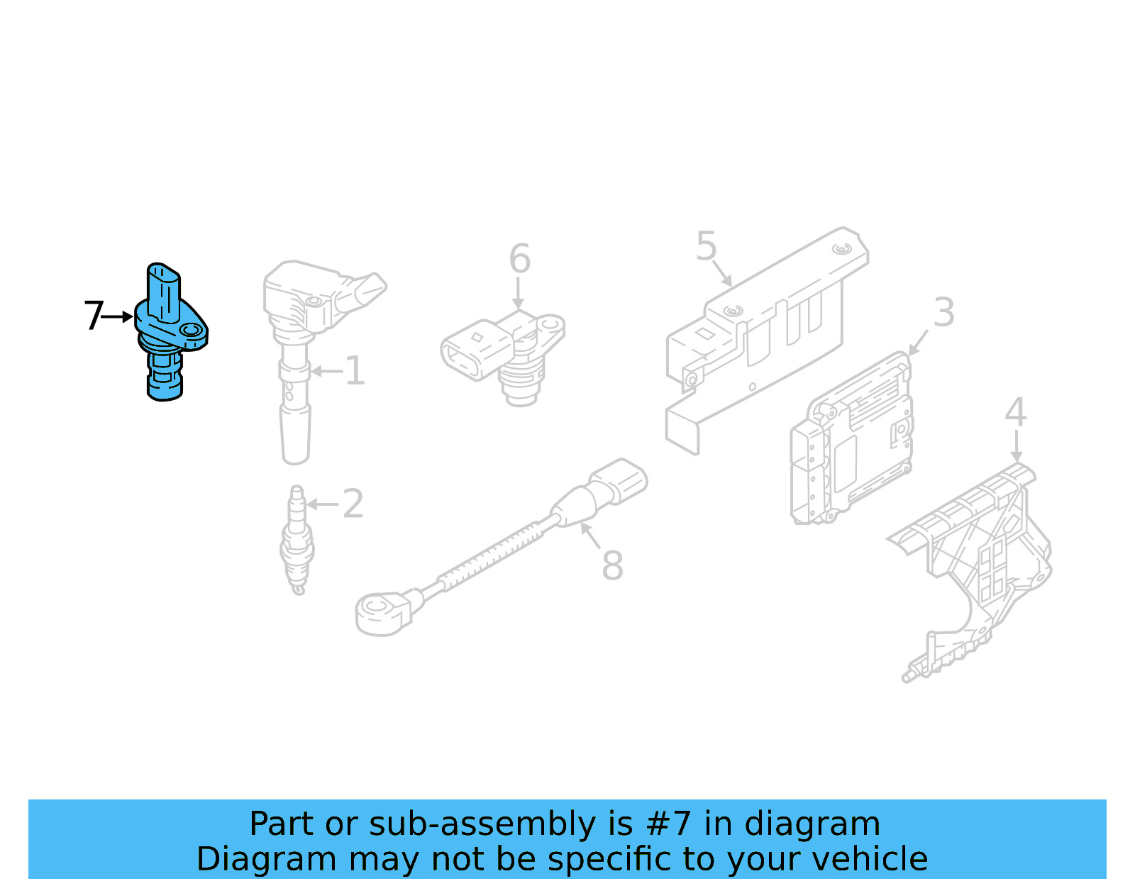 Engine Crankshaft Position Sensor 06H-906-433-D - View 27