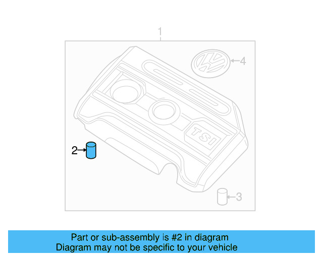 Engine Cover Mounting Bushing 07C-103-226-A - View 6