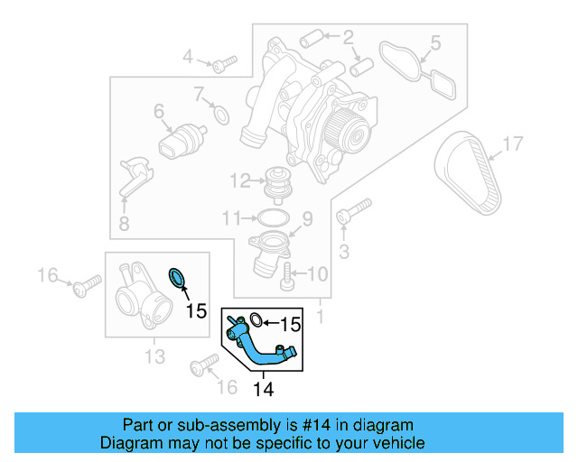Engine Coolant Outlet Flange 06J-121-132-E - View 2
