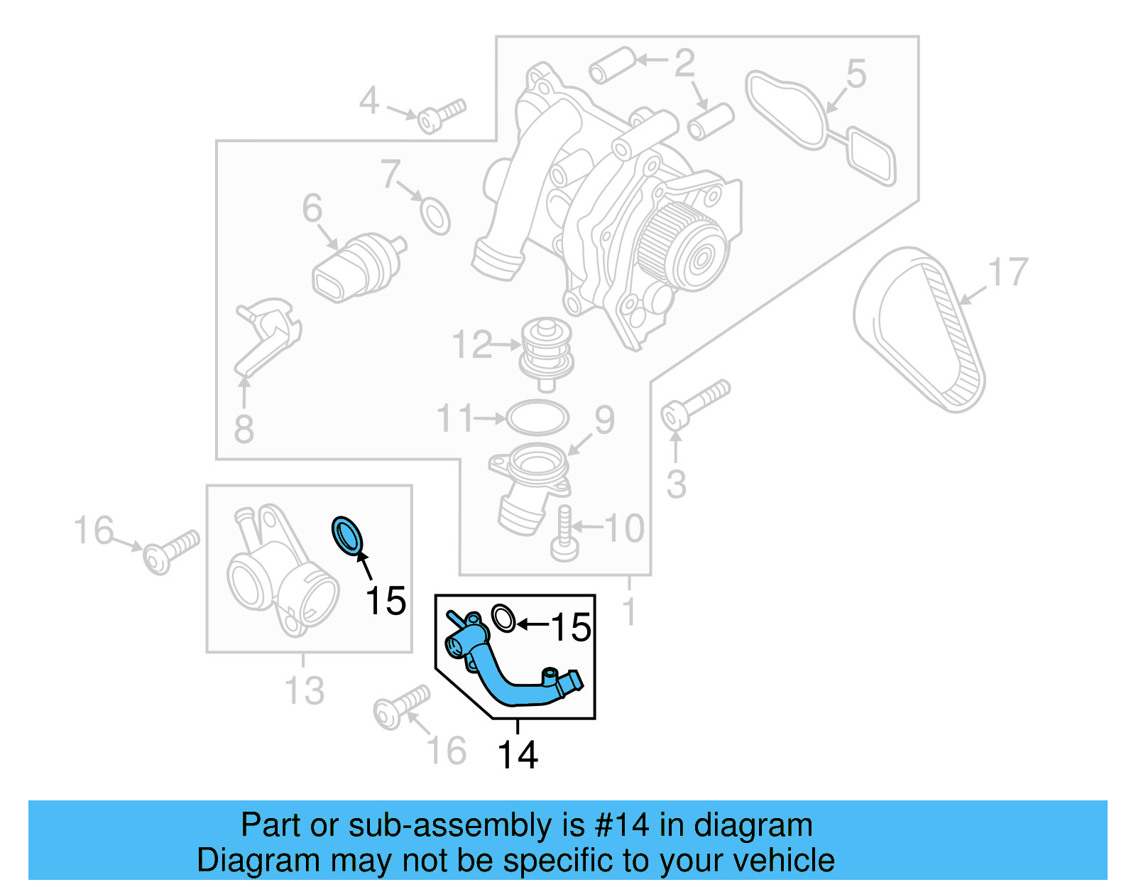 Engine Coolant Outlet Flange 06J-121-132-E - View 3