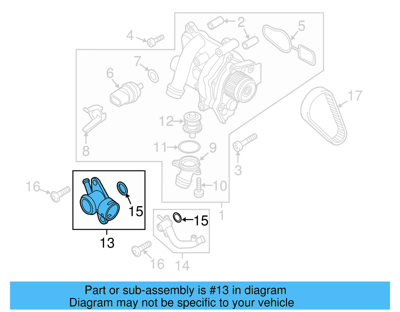 Engine Coolant Outlet Flange 06J-121-132-G - View 5