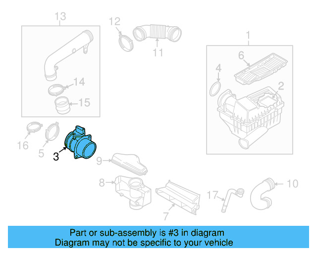 Mass Air Flow Sensor 06J-906-461-B