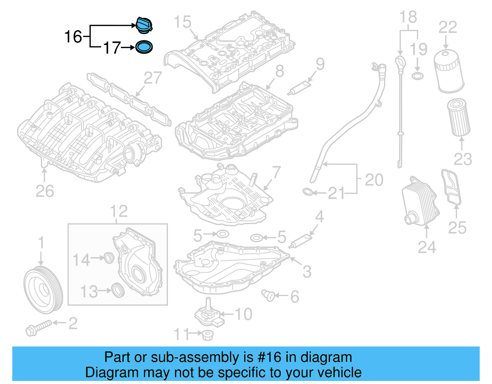 Engine Oil Filler Cap 06K-103-485-A - View 13