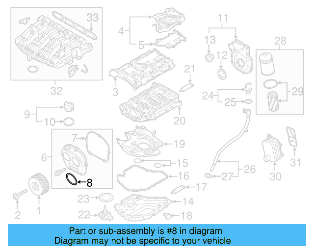 Engine Timing Cover Gasket 06K-103-583 - View 14