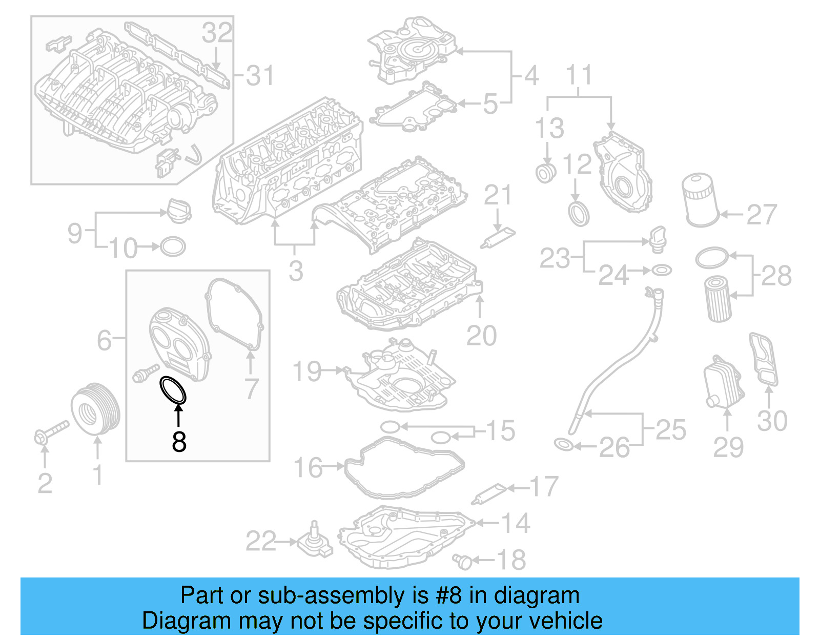 Engine Timing Cover Gasket 06K-103-583 - View 21