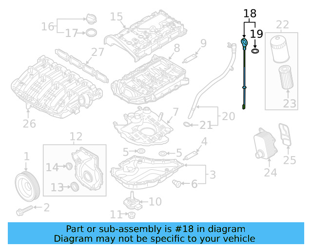 Engine Oil Dipstick 06K-115-611-D - View 39