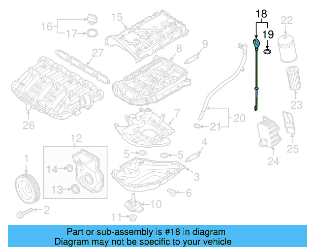 Engine Oil Dipstick 06K-115-611-D - View 32