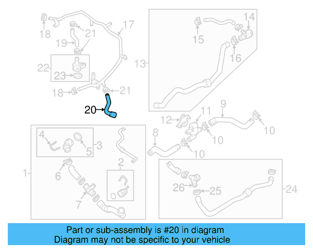 Engine Coolant Hose 06K-121-049 - View 11
