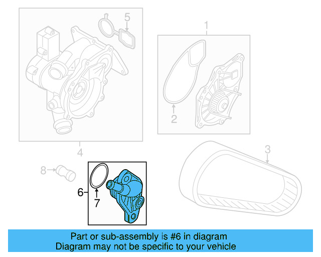 Engine Coolant Outlet Flange 06K-121-132 - View 24