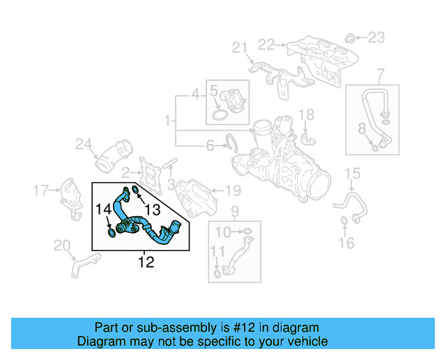 Water Inlet Pipe 06K-121-406-H - View 2