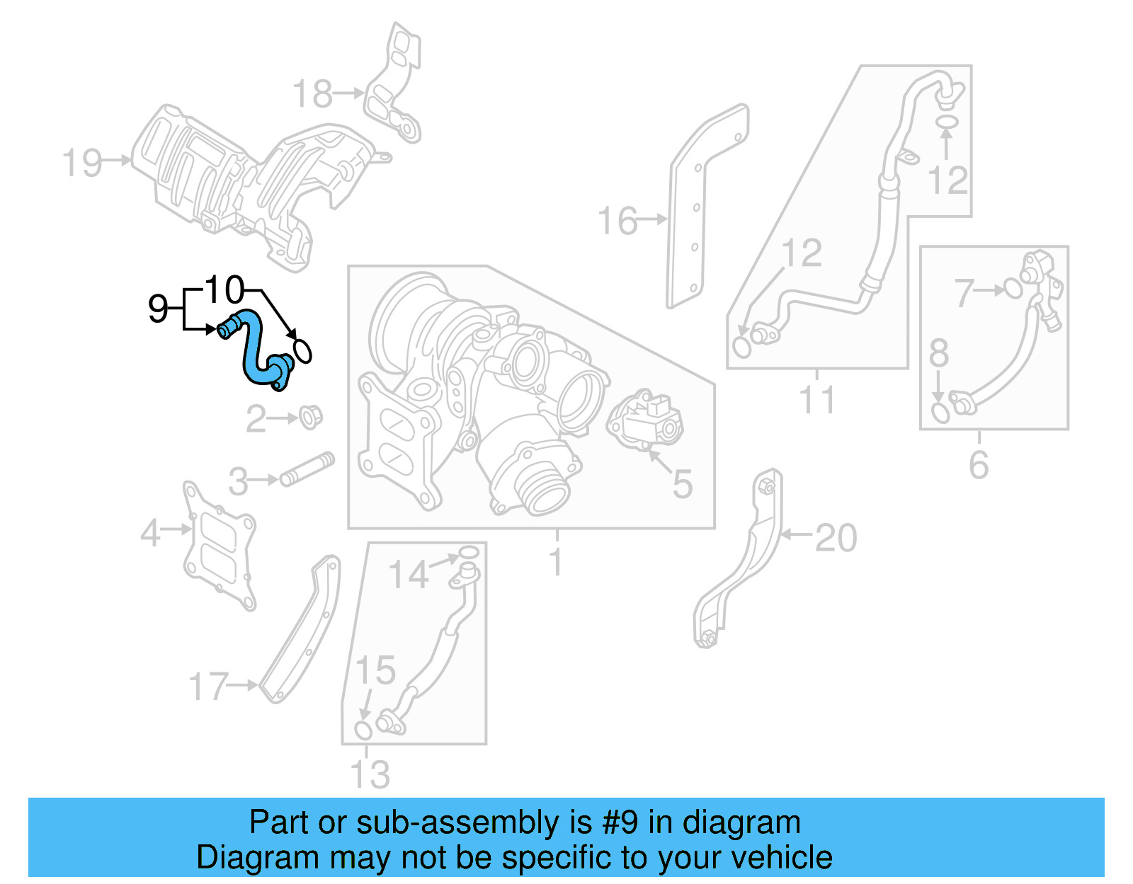 Water Outlet 06K-121-492-F - View 15