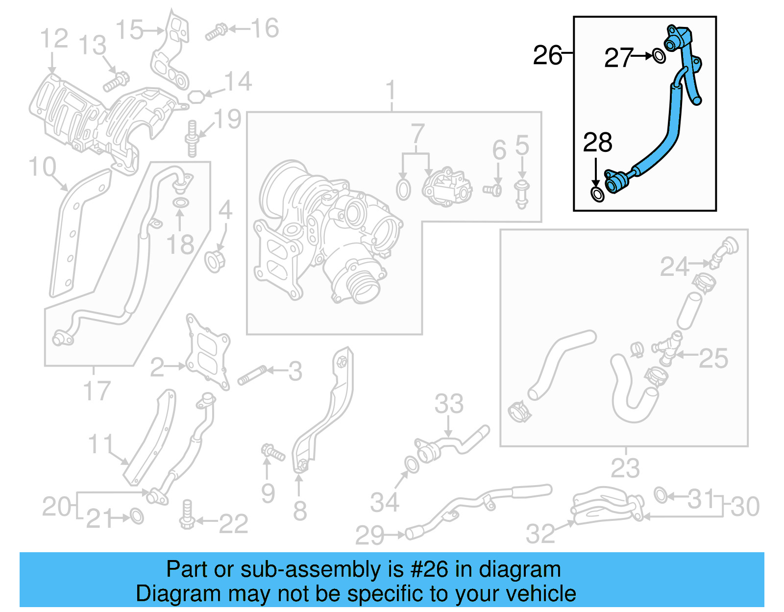Turbocharger Coolant Line 06K-121-497-AS