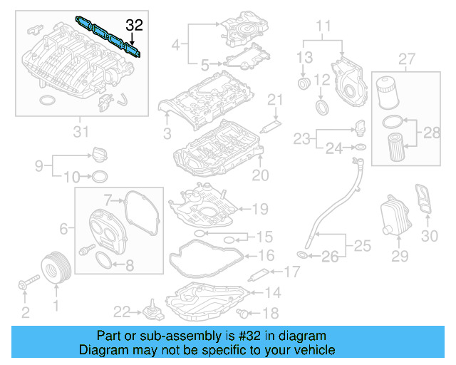 Manifold Gasket 06K-129-717-A - View 9
