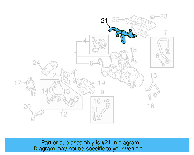 Turbocharger Mount Heat Shield Bracket 06K-145-383 - View 14
