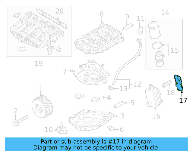 Oil Cooler Gasket 06L-117-070 - View 42