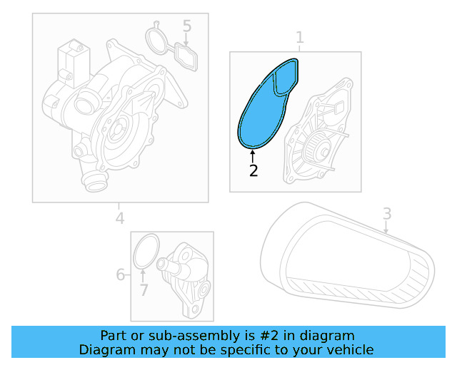 Engine Water Pump Backing Plate Gasket 06L-121-043-F - View 3