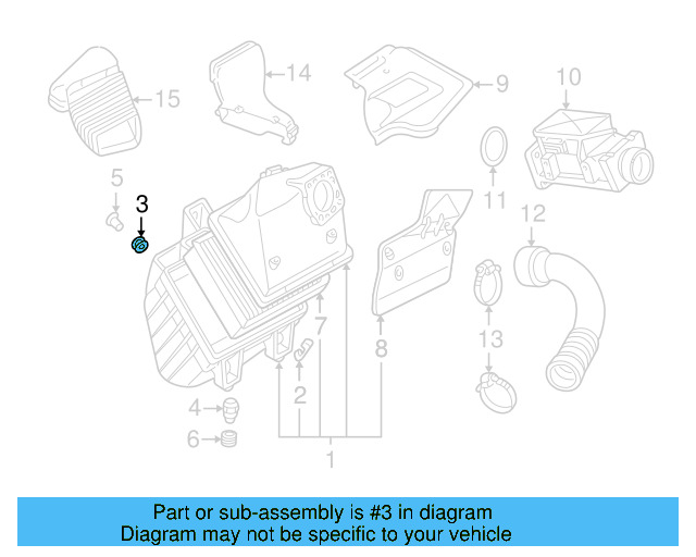 Air Cleaner Assembly Grommet 078-129-669-A - View 10