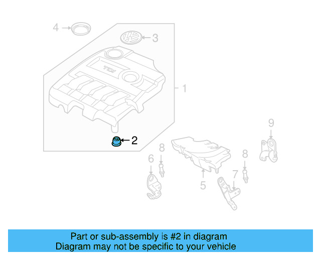 Engine Cover Retainer 07C-103-226 - View 12