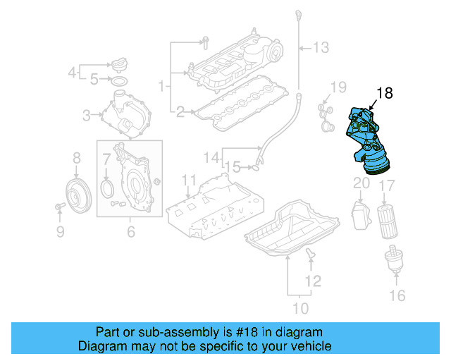 Engine Oil Filter Adapter 07K-115-397-D - View 14