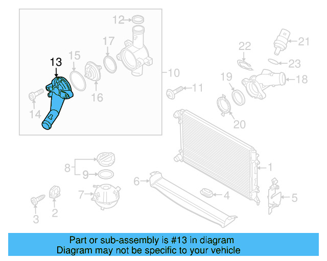 Engine Coolant Outlet Flange 07K-121-133-E