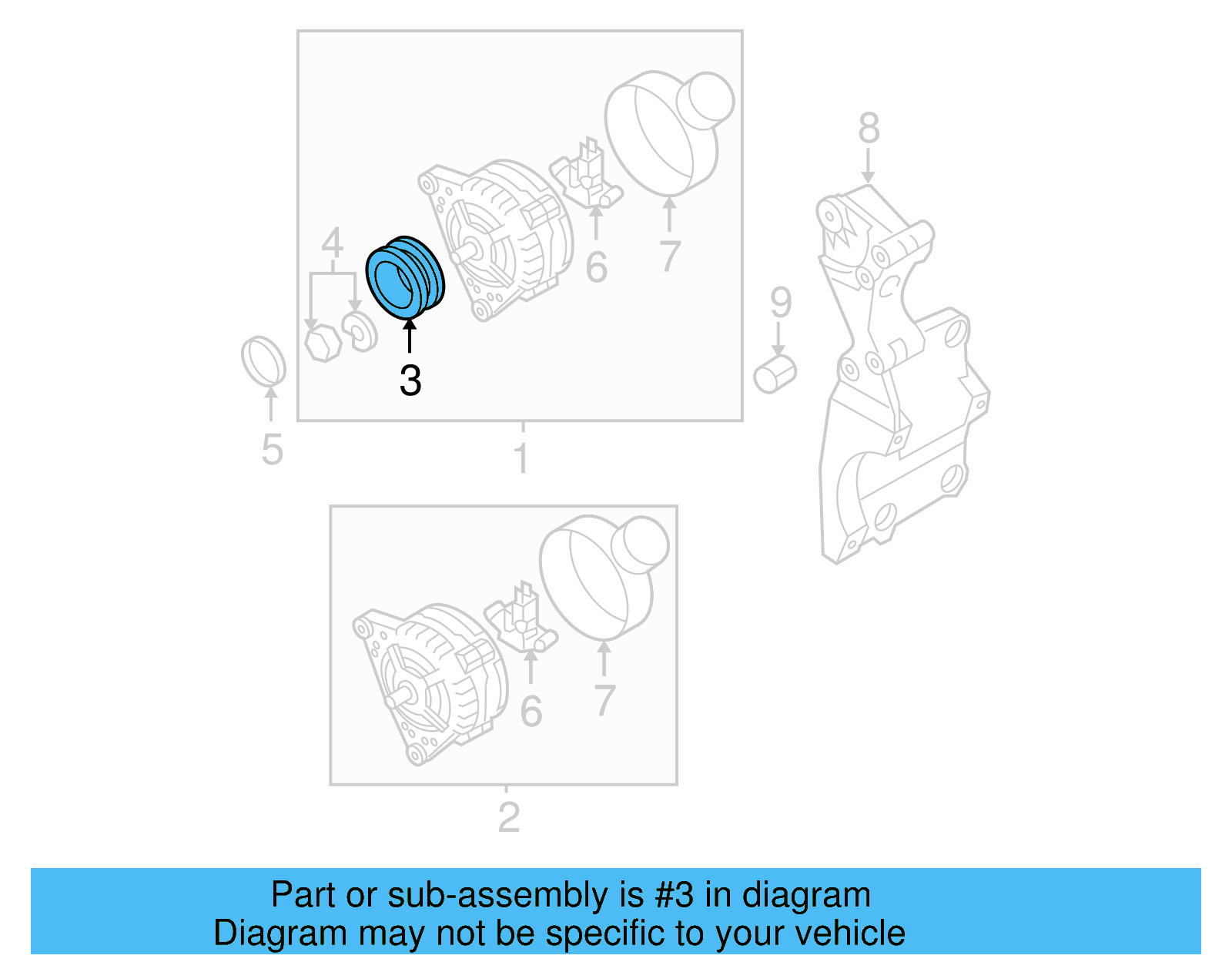 Alternator Pulley 07K-903-119-E - View 4
