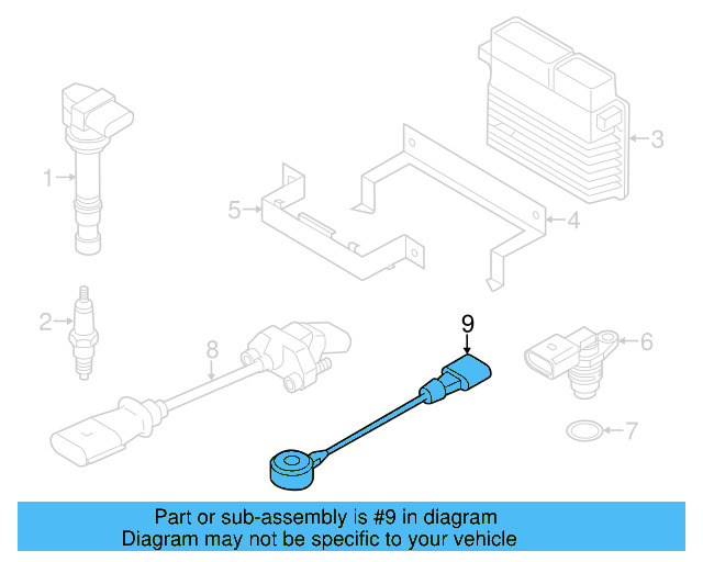 Ignition Knock (Detonation) Sensor 07K-905-377-E - View 3