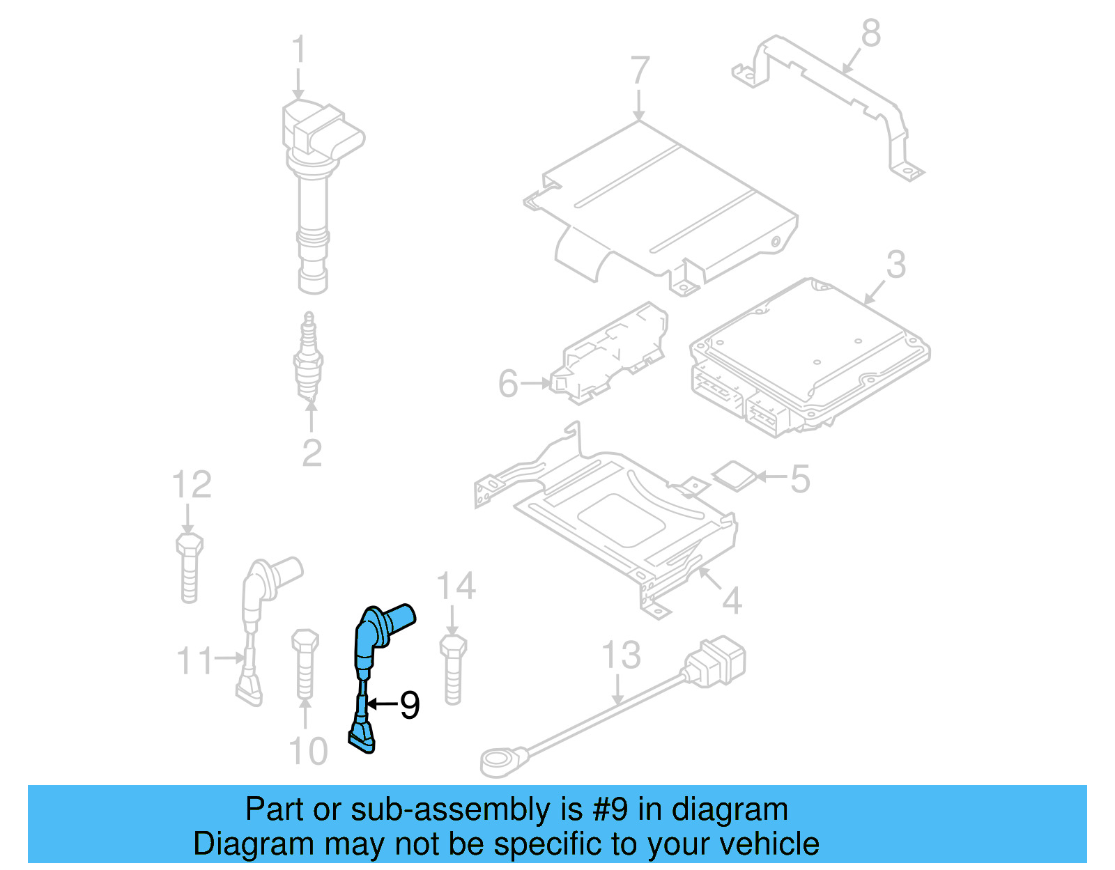 Engine Camshaft Position Sensor 07L-905-163-C - View 10