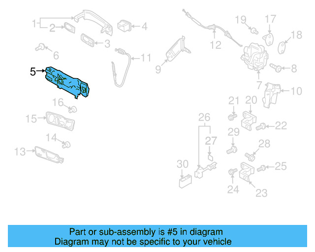 Exterior Door Handle Base 5N0-839-885-H - View 10