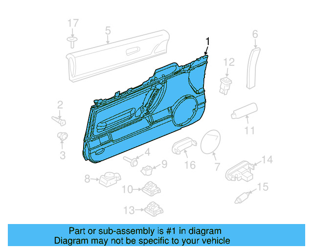 Door Trim Panel 1Y1-868-107-A-TBF - View 8