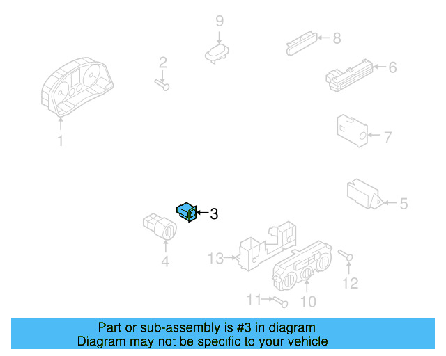 Instrument Light Rheostat 5M0-941-334-A-REH