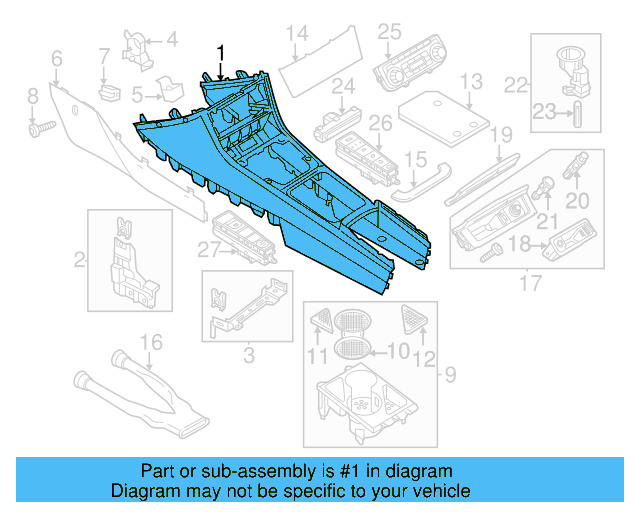Front Console 3AB-863-243-H67 - View 3