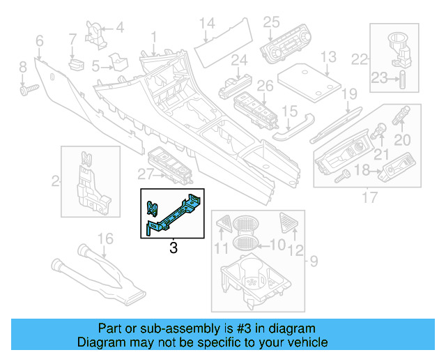 Center Bracket 3C0-863-525 - View 12
