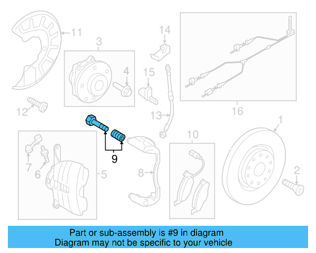 Caliper Mount Bushing Kit 7N0-698-647-A - View 32