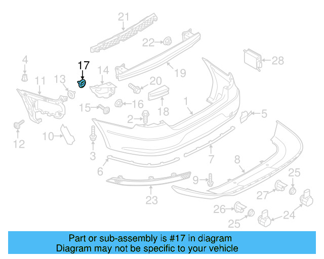 Bumper Cover Support Rail Nut N-910-189-01 - View 55