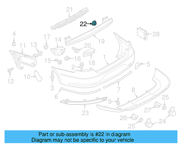 Bumper Cover Support Rail Nut N-910-189-01 - View 54