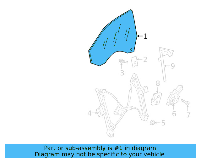 Door Glass 3G8-845-201-D - View 4