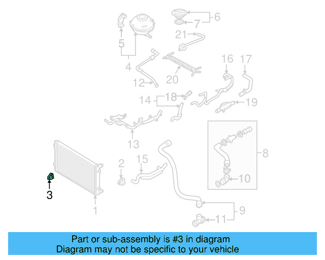 Radiator Lower Bracket 1J0-806-157-F - View 36