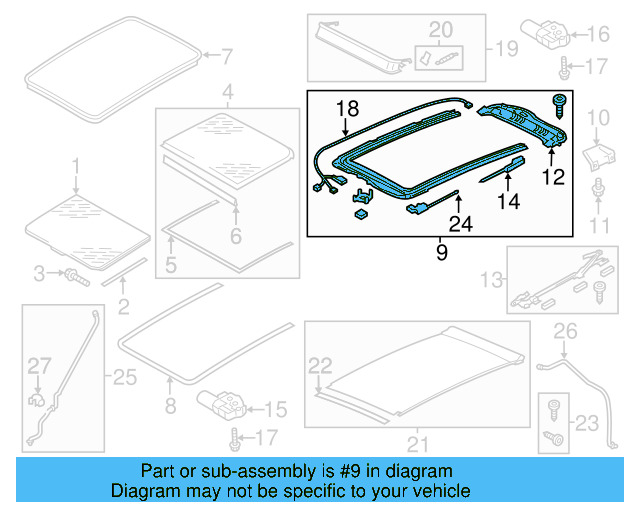 Sunroof Frame 7P0-877-049-C - View 7