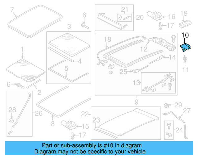 Sunroof Frame Mount Bracket 7P0-817-293 - View 4