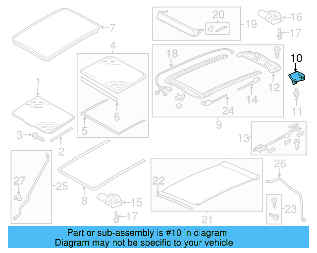 Sunroof Frame Mount Bracket 7P0-817-293 - View 5