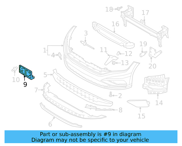 License Bracket 17A-807-287-9B9 - View 4