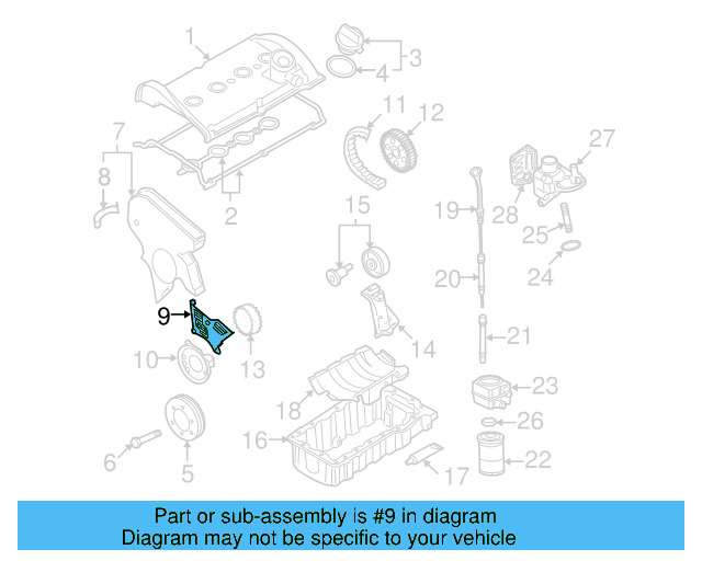 Engine Timing Cover 06A-109-147-F - View 16