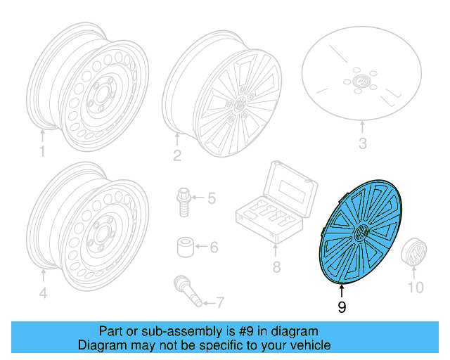 Wheel Cover 5G0-601-147-YTI - View 4