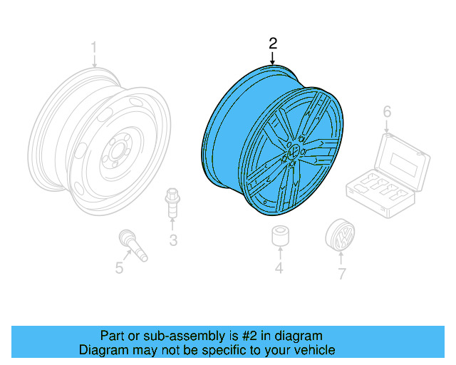 Wheel, Alloy 5G0-601-025-L-8Z8 - View 7