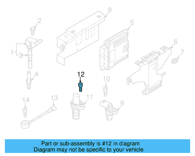 Crankshaft Sensor Bolt N-107-512-01 - View 3