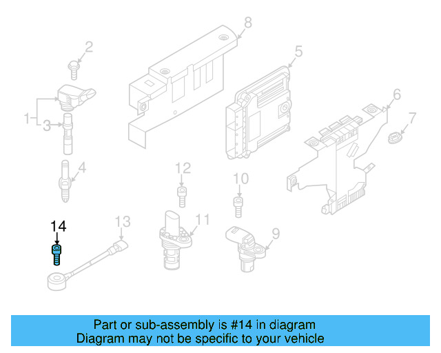 Knock Sensor Screw N-107-509-01 - View 2