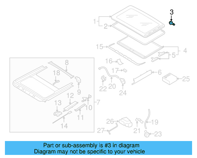 Sunroof Glass Bolt WHT-001-273 - View 10