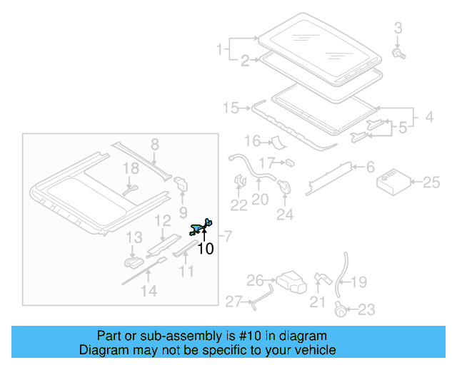 Sunroof Guide Jaw 8D5-877-482 - View 6