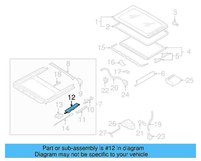 Sunroof Guide Jaw 8D5-877-151-A - View 31