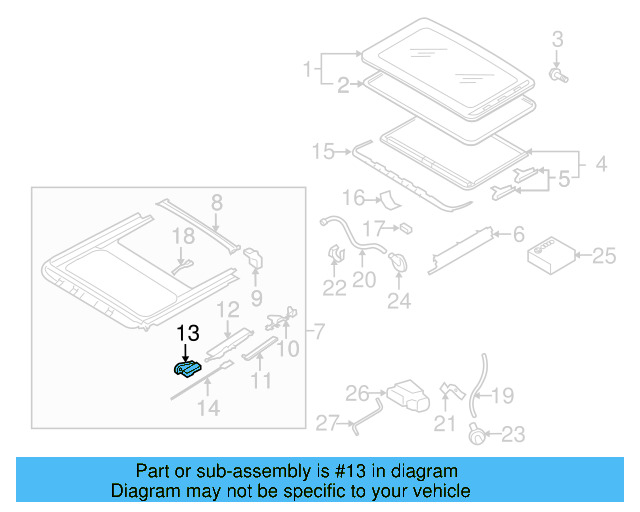 Sunroof Guide Jaw 8D5-877-151-A - View 12